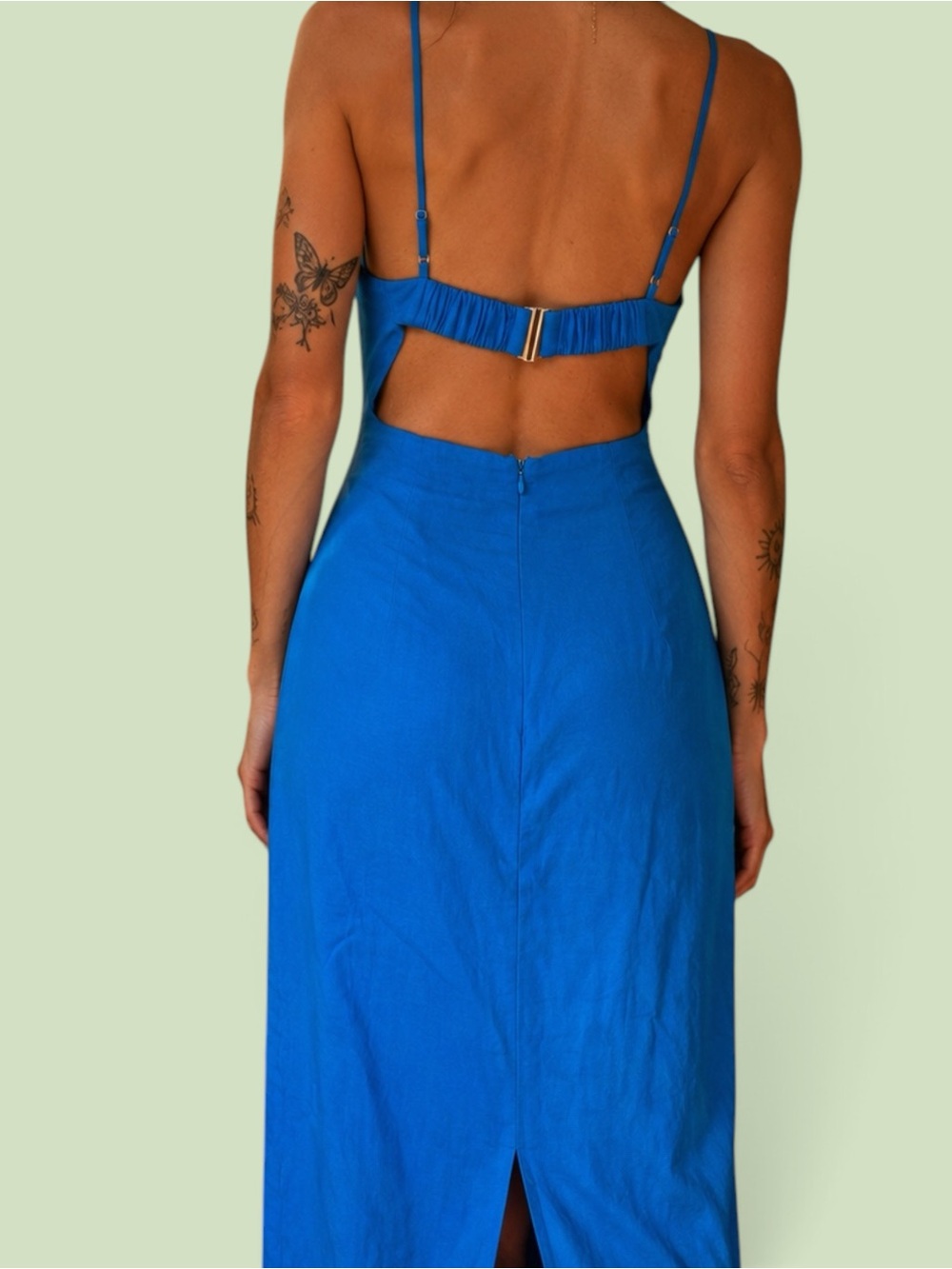 Astr Electric Blue Backless Spaghetti-Strap Midi Dress - Picture 3 of 9